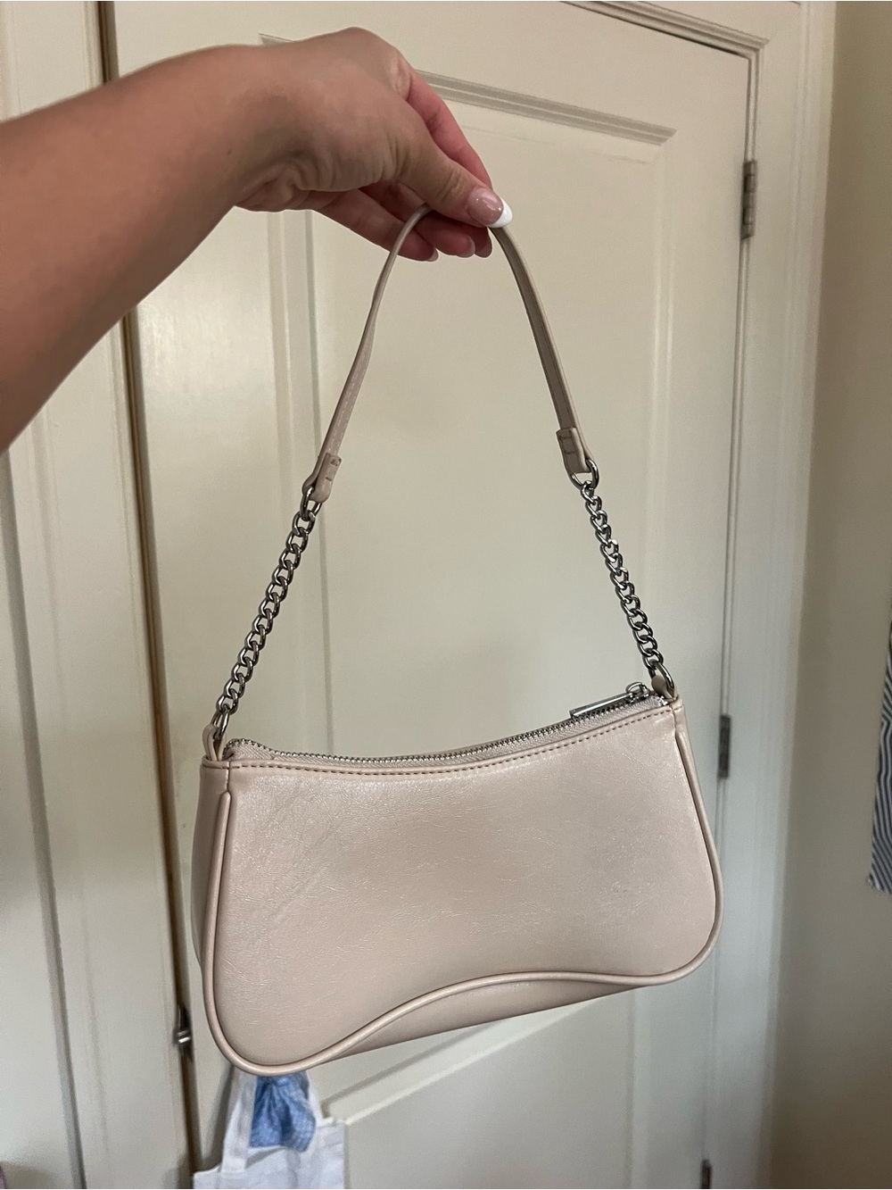 Women's Nude Shoulder Bag - Classic Minimalist Design